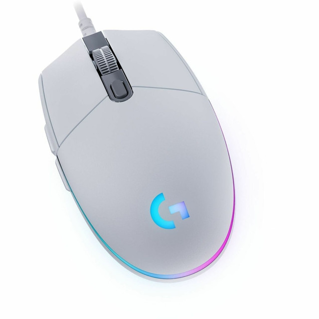With this Logitech gaming mouse, you can help ensure that you dominate the competition. The wired mouse offers a customizable 6-button layout and allows sensitivity settings to suit your preferences.  8,000 DPI gaming-grade sensor offers precise movement.  Up to 5 DPI settings allow customizable sensitivity.  LIGHTSYNC RGB offers color wave effects for over 16.8 million colors.  6-button layout and classic gaming shape for a familiar feel. Primary buttons are mechanical and tensioned with metal springs for great performance.  Logitech G HUB software allows customizable mouse buttons, screen mapping options and more.  Backed by the manufacturers 2-year limited warranty.