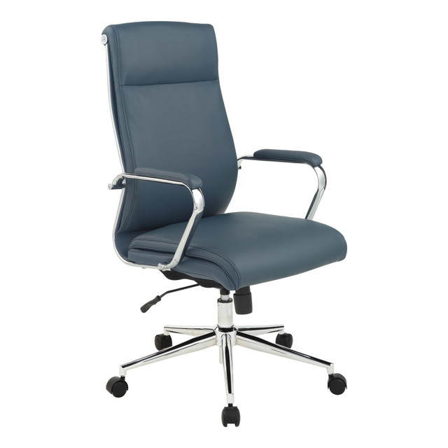 Stay comfortable throughout the workday while seated in the Office Star Dillon Ergonomic Antimicrobial Fabric High-Back Managers Office Chair. This executive chair boasts a variety of adjustments to suit your needs. Lumbar support helps to reduce pressure on your lower back to reduce fatigue.  Ergonomic design allows for comfort throughout the day.  Weight capacity tested to support 275 lb.  Recommended for performance use 6-8 hours per day.  Overall Dimensions: 48inH x 29inW x 27-1/4inD.  High back.  Padded, contoured seat and back are upholstered with antimicrobial fabric.  Lumbar support.  Adjustable office chair with 1-touch pneumatic height adjustments with locking tilt and tilt tension.  Padded armrests.  Chrome base with dual wheel carpet casters.  Office Star chair boasts a swivel base.  Assembly required.