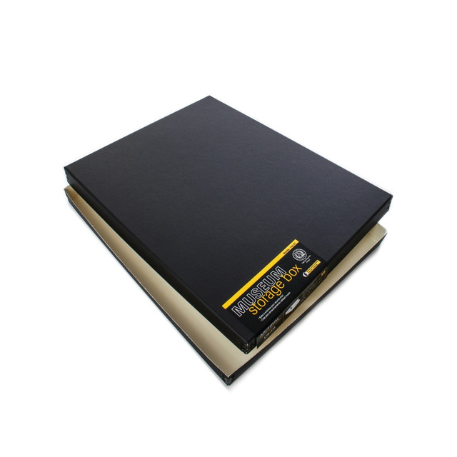 Meets museum standards for archival-quality storage  Great for storing prints, negatives, scrapbooks, photo albums and more.  Sturdy metal edges help prevent your belongings from being crushed in storage.  Acid-free construction resists damage from environmental pollutants.  Drop front allows easy access.