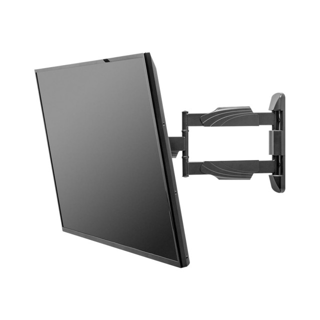 An ultra-slim and cost effective solution for wall mounting small TVs that weigh up to 60 lbs. (27kg). Providing a stream-lined finish that supports your screen just 1.8" (46mm) from the wall, the articulated arm has three pivot points that enable superior control over screen position to perfect image quality and enjoyment. This Telehook arm comes pre-assembled for quick and easy installation, assisted by a quick attachment mechanism and integrated cable management. It supports a variety of VESA mounting hole configurations and comes with a 10-year warranty.