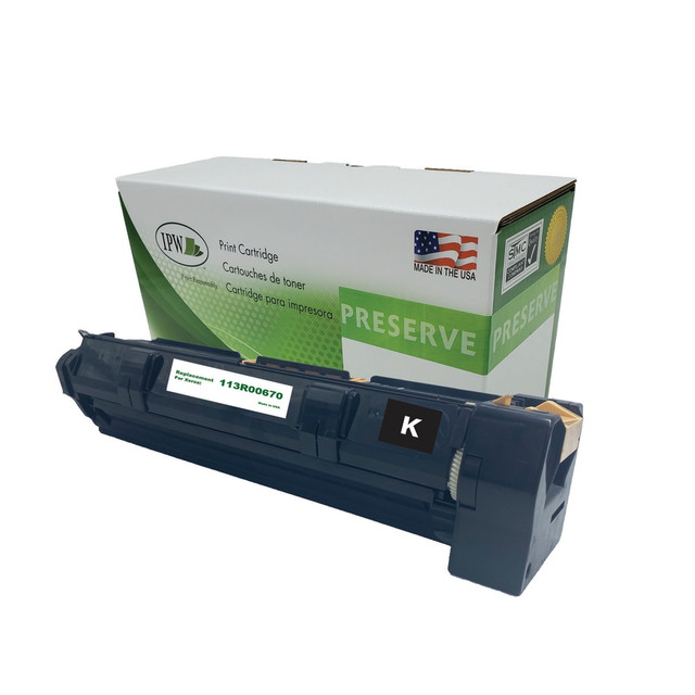 Stay on top of your workflow with help from the IPW Preserve Brand 101R00474-R-O Remanufactured Drum Unit For Xerox 101R00474. Expect high-quality flyers, brochures and more.  Comparable to the Xerox 113R00670 unit.  Yields up to 60,000 pages.  Offers dynamic prints.  Remanufactured - made from quality recovered cartridges, helping you save resources, reduce waste and potentially save money.  Recycling solution - designed to encourage recycling, helping you divert materials from landfill.  Contains Recycled Content - See Specs for Details.