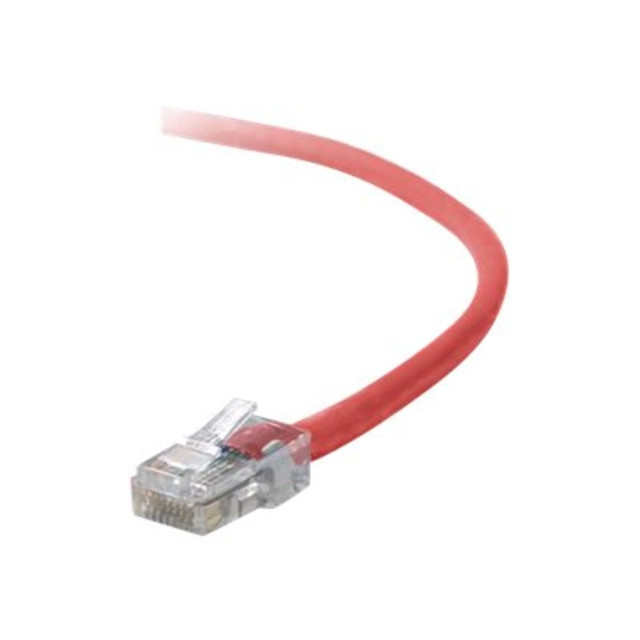 At a Glance: 7 ft./25 ft. Crossover cable for connecting network devices of the same type RJ45 plugs with 50-micron gold-plated connectors for clear signals Meets CAT5e Ethernet network cable standard Minimizes crosstalk with 4 twisted pairs of stranded copper wires KEY FEATURES: 1. 7 ft./25 ft. CAT5e Ethernet crossover cable 2. 4 UTP stranded copper wires in durable PVC jacket 3. RJ45 modular plugs with 50-micron gold-plated connectors&nbsp; CONNECT EASILY TO A COMPUTER NETWORK Suitable for use with 10/100/1000BASE-T networks, the Belkin CAT5e Crossover Patch Cable is designed to connect and transmit data between two network devices of the same type, such as two hubs, two PCs or two Macs. The Belkin CAT5e Crossover Patch Cable exceeds the performance requirements of the CAT5e standard. RJ45 PLUGS WITH GOLD-PLATED CONTACTS FOR A CLEAR SIGNAL The CAT5e Crossover Patch Cable features an RJ45 male connector on each end. Internal load bars ensure accurate plug positioning and consistent high performance, while the 50-micron gold-plated connectors resist corrosion and wear and deliver a clean, clear signal. FAST, RELIABLE CONNECTIONS WITH CAT5E TECHNOLOGY Made with Unshielded Twisted Pair (UTP) stranded copper wires, this Ethernet cable can support Ethernet speeds of up to 1000 Mbps. The wire pairs in CAT5e cables are twisted more tightly than those in CAT5 cables to reduce signal interference. Package Includes: CAT5e Crossover Patch Cable.