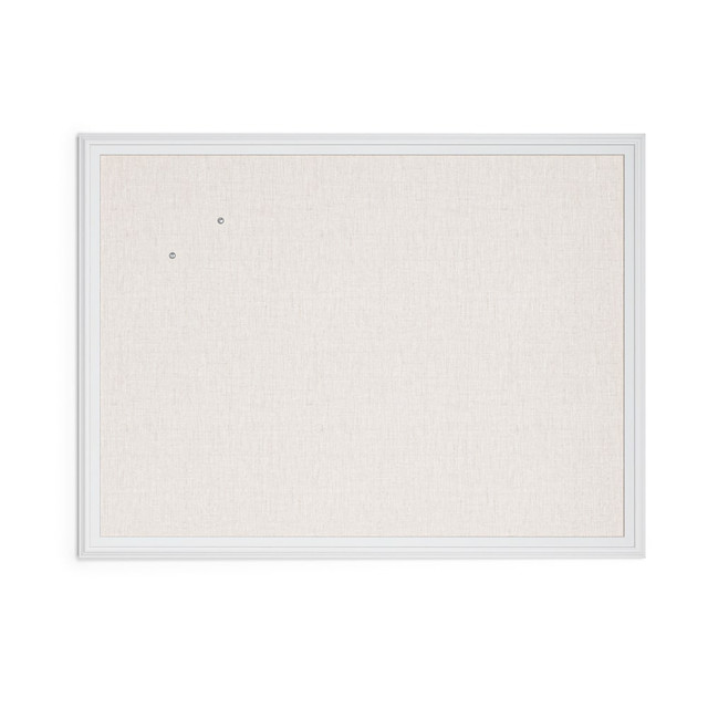 This Modern White Wood Finish Frame Cork Board Is A Perfect and Functional Solution To Pin Your Notes and Messages In Any Office, Home Or Commercial Environment. Use Any Push Pins, Thumb Tacks Or Map Pins To Pin All Of Your Notes, Messages, Pictures, Memos, Calendars, Menus, Reminders and More. Due To The Dense Board Backing Material Under The Boards Cork Surface, Your Push Pins Are Firmly Gripped and Stay In Place without Falling Out. The Natural, Self-Healing Cork Surface Hides Push Pin Holes Once The Push Pins Are Taken Out. This Bulletin Board Has A Universal Mounting System, As It Can Be Hung Vertically Or Horizontally To Fit Your Allocated Space.  Firmly Grips Push Pins and Thumbtacks In Place Every Time  Self Healing, Natural Cork Surface Resists Push Pin Holes After Each Use  Sturdy white Wood decor frame is perfect for home, office or commercial use  Great For Pinning Notes, Messages, Pictures, Memos, Calendars, Menus, Reminders and More  Mounts Vertically Or Horizontally, Includes Hassle-Free Mounting Hardware and Instructions  3 Year Warranty  Includes two push pins