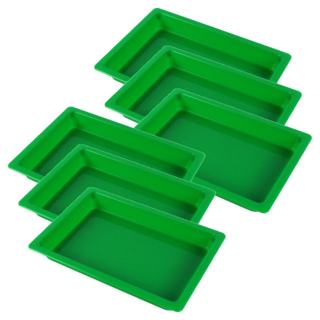 Organize papers and documents with the Romanoff Products Small Creativitrays. The trays are made of polypropylene for durability, and they're resistant to water for lasting use.  Made of durable polypropylene.  Water resistant design ensures lasting use.  Green color provides a bold look.