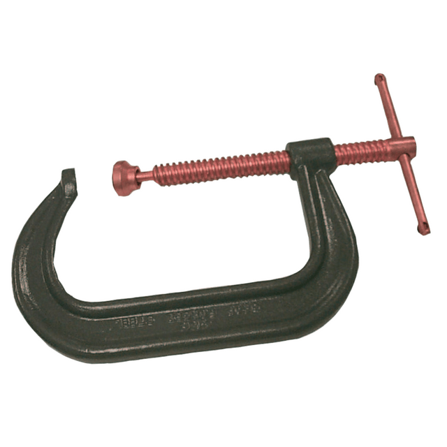 Extra throat depth  Steel spindles are copper plated for spatter protection  Swivel pads adjust freely to bear evenly on clamped part  Individually boxed for easy storage and protection  Non-slip clamping on all shapes