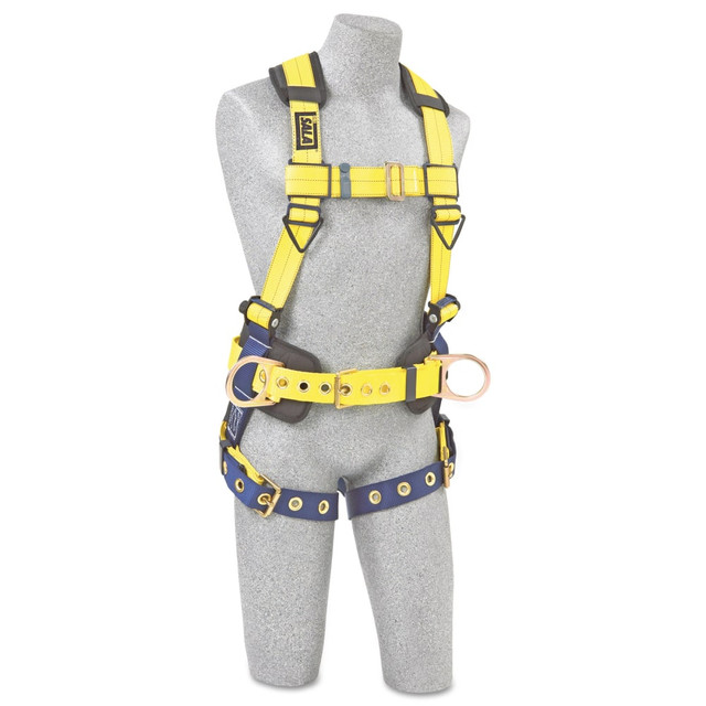 Workplace safety is a serious matter, and this harness is designed to provide increased protection against falls and other accidents. The easy-to-use buckles allow fast on and off, so you are ready for work in just a few moments.  Nonslip chest strap has an adjustable design for a snug fit and pass-thru buckles for easy on and off.  No-Tangle design offers increased comfort and convenience.  Parachute buckles on the lower shoulder straps allow you to make quick adjustments.  Spring-loaded Stand-Up D-ring and iSafe technology makes inspection and inventory checks quicker.  Hardware is coated to protect against corrosion and rust.
