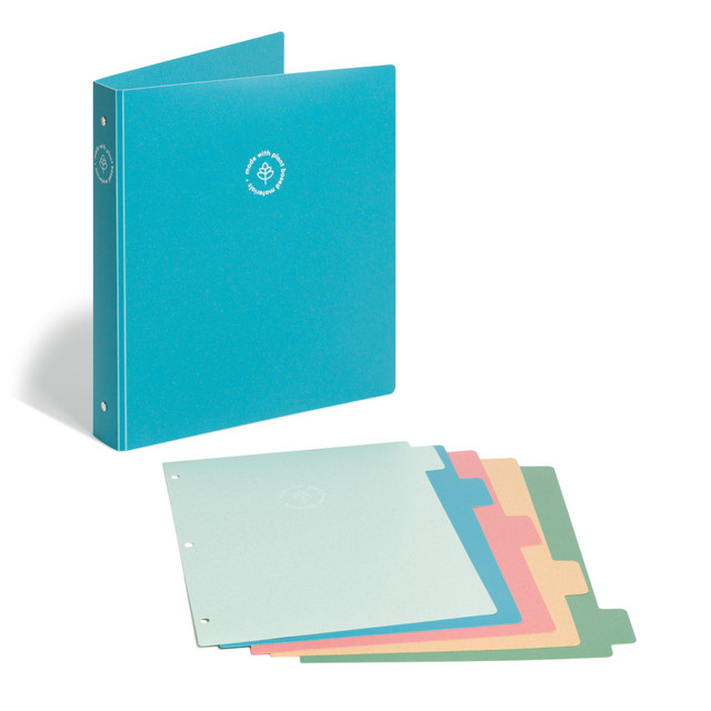 Introducing The U Brands 5 Tab U-Eco Poly Binder and Divider Set offers 5 subject organization with a sustainable touch. Reduce your carbon footprint while keeping your notes in track. Featuring 5 bold and bright color coded tabs, perfect for separating different projects, subjects, and ideas, while reducing waste, you can do it all.  Holds standard 8.5 x 11 letter-sized paper  2 pocket binder with 5 color tabs for easy color-coding options  Conforms to ASTM D6400 standards. For detailed information see www.astm.org.  Product Content Contains Compostable Material - made from materials that can quickly break down in commercial composting facilities (where facilities exist), to help reduce waste while creating usable organic matter.