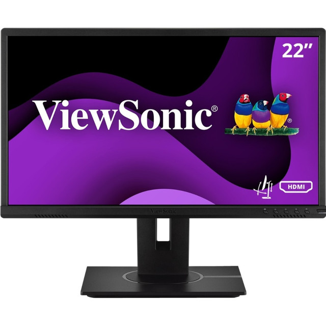 Work comfortably and confidently with the ViewSonic VG2240 22in 1080p Ergonomic Monitor on your side. This dynamic monitor boasts a 60Hz refresh rate and 5ms response time to help eliminate lag. Adjust the height, tilt and swivel of your monitor to find your ideal working position.  VERSATILE MONITOR: 22 Inch Full HD (1920x1080p) LED monitor with 100Hz refresh rateERGONOMIC STAND: Advanced ergonomics (40-degree tilt, swivel, rotate and height) for all-day comfortENHANCED VIEWING COMFORT: Flicker-Free technology and Blue Light Filter for reduced eye fatigueFLEXIBLE CONNECTIVITY: The VG2240 supports laptops, PCs, Macs and more with HDMI, USB, DisplayPort, VGA inputs