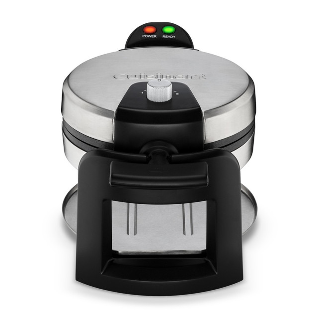 Prepare delicious waffles with this Cuisinart Belgian Waffle Maker. Cook your waffle the way you like with 5 different browning settings.  5 settings browning control.  Non-stick plates.  Audible alert when finished.  Backed by the manufacturers 3-year limited warranty.  Indicator light alerts when ready.