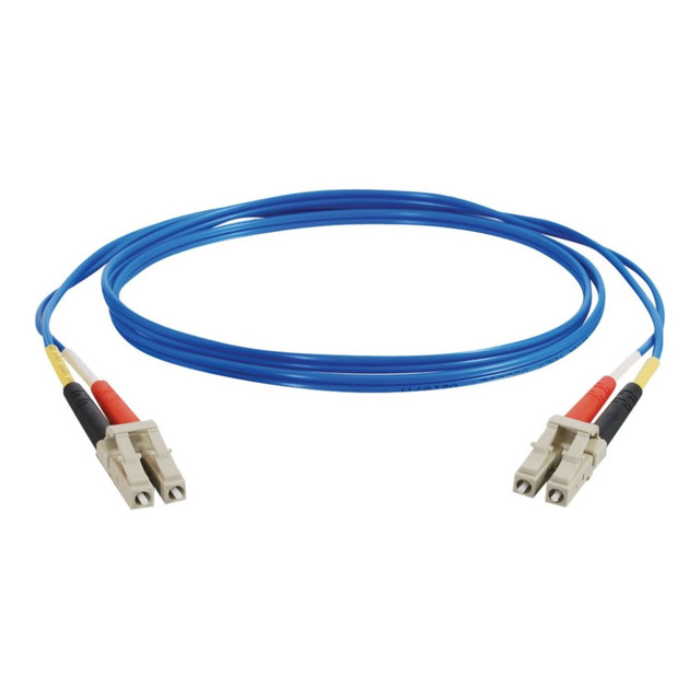 With LC to LC termination, this high-quality fiber optic patch cable is specifically designed for Ethernet, multimedia, or communication applications. The small LC connector takes half the size of traditional SC and ST fiber connectors, since it offers twice the port density of conventional SC and ST connectors to satisfy the need for higher port density in telecom closets, equipment rooms, and work areas. The LC connector's RJ-style latch clip design gives each connection greater durability in resisting snagging, pulls, strains and impacts during cabling installs and maintenance. Plus, it is easy to engage and disengage with the "telephone jack style" release mechanism. The patented injection molding process provides each connection greater durability in resisting pulls, strains and impacts from cabling installs. Each cable is 100% optically inspected and tested for insertion loss before you receive it. A pull-proof jacket design surrounds the popular 62.5/125 multimode fiber, immune to electrical interference.