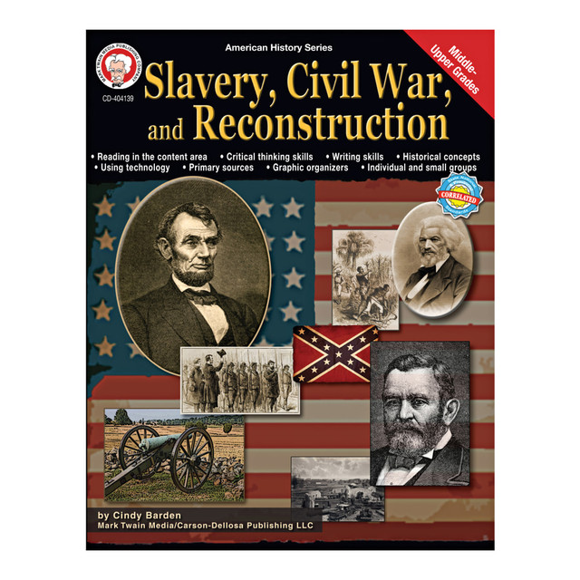 Great for individual student use or as a tutorial aid  Explores US history, geography and social studies during the time of slavery, civil war and reconstruction.  Provides critical thinking, writing, technology activities and more to help keep students engaged.  Vocabulary words, timelines, maps and reading lists facilitate further learning.  Aligned to Common Core state standards, NCSS standards and national and Canadian provincial standards.  For students in sixth through twelfth grade.
