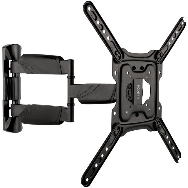 Obtain an optimal viewing experience with the Mount-It! Full Motion TV Wall Mount For Screen Sizes 32in To 55in. The full motion adjustment includes tilt and swivel features, while the integrated cable management helps maintain a clean display. The mount is made of steel for durability.  Full motion adjustment includes tilt and swivel features.  Integrated cable management maintains a clean display.  VESA compatible from 75x75 to 400x400.  Made of durable steel.  UL certified.  Weight capacity tested to support 77 lb.  Backed by the manufacturer's limited lifetime warranty.