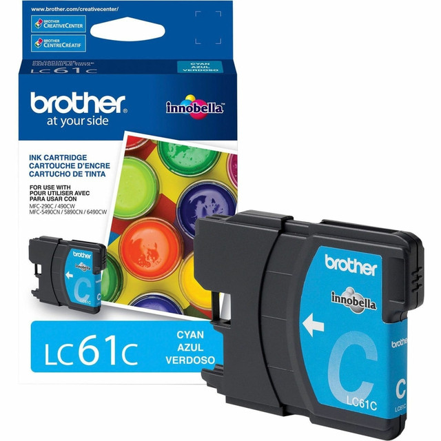 Innobella ink technology delivers richer colors and sharper images.  For use in Brother MFC-250C, 255CW, 290C, 295CN, 490CW, 495CW, 790CW, 795CW, 990CW, 5490CN, 5890CN, 5895CW, 6490CW, 6890CDW, MFC-J220, J615W, J265W, J270W, J410W, J630W  Cyan Ink Cartridge  325 Yield  Recycling solution - designed to encourage recycling, helping you divert materials from landfill.