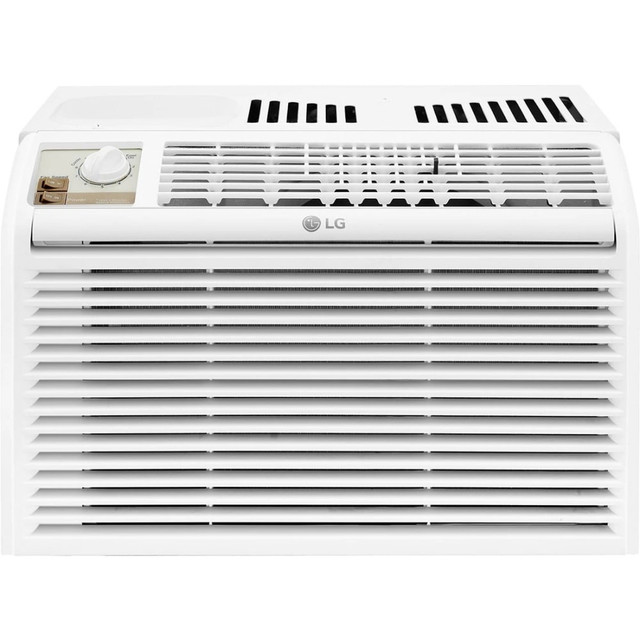 Window unit comes with our easy to use installation kit so you can set up your air conditioner with ease  Slide-out, washable filter  Mechanical control  Estimated cooling area: 150 sq. ft. / Room size: 15 ft. x 10 ft.  Window Installation kit included  2 Cooling and Fan speeds  115-Volt LCDI Plug (NEMA 5 - 15)  2-way air deflection  3 in 1 operation:  Cool/Fan/Dry  5,000 BTU window air conditioner