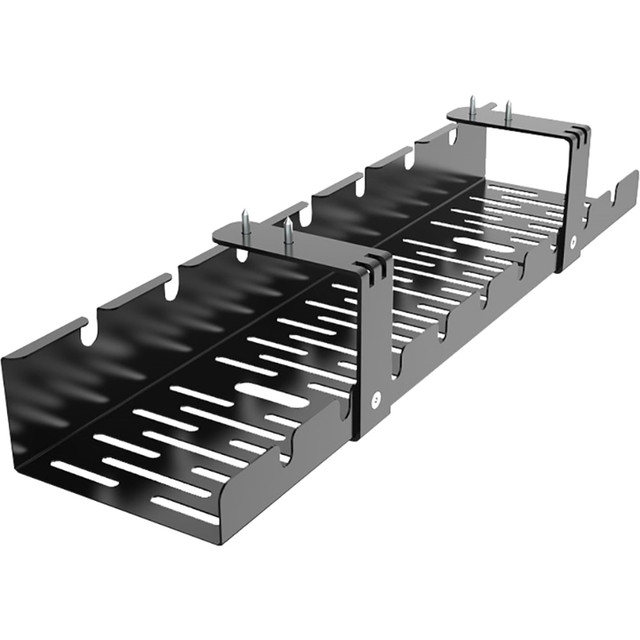 Add more storage space with the FlexiSpot CMP502B Steel Cable Management Tray. The tray is made of steel to handle continued use and offers an open design for ventilation.  Made of strong and dependable steel.  Provides under-desk cable management.  Open design allows airflow.  Assembly required.