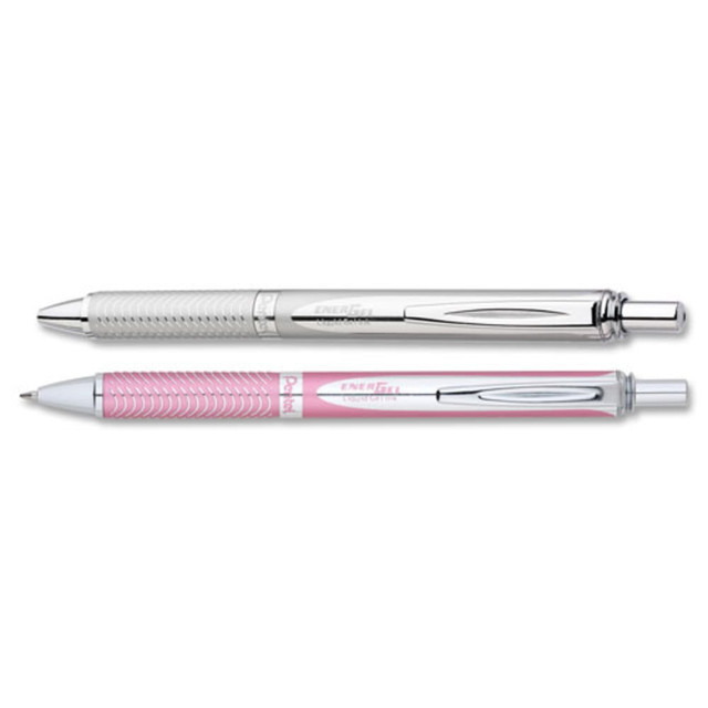 This retractable pen is formulated to combine the best qualities of gel and liquid ink. The permanent ink wonT smudge, smear or glob on the paper.  Permanent ink is formulated as a superior combination of liquid and gel. Designed to produce no smears, no smudges and no globs.  Metal tip is medium point, measuring 0.7 mm and produces smooth lines.  Textured grip works to decrease fatigue while writing and provides greater overall comfort.  Refillable - designed to be used repeatedly, helping you avoid single-use disposables and potentially save money.