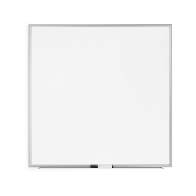 Premium painted magnetic steel surface erases easily, and resists staining and ghosting. Silver aluminum frame with rigid backing provides board stability. Includes dry erase marker and aluminum marker tray. Mounts vertically or horizontally, hardware included. Backed by the manufacturers 5-year warranty.  Premium painted steel magnetic dry erase surface is highly durable, erases easily, resists staining and ghosting.  Ideal for moderate to heavy use in an office, at home or any commercial environment.  Sturdy silver aluminum frame construction with rigid board insulation provides continuous board stability.  Works well with all dry erase markers. Try U Brands dry erase markers for ultimate board performance.  Mounts vertically or horizontally, includes hassle-free mounting hardware and instructions.  5 Year Warranty.