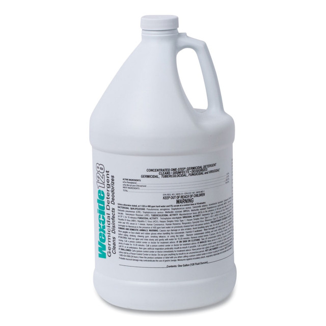 Citric-acid-based Wex-Cide concentrate is a wonderful, gentler alternative to bleach- or QUAT-based cleaners. A highly effective one-step cleaner and deodorizer, its equipped with proven germ-killing power to decontaminate surfaces across healthcare, education and commercial environments. An excellent 1:128 dilution ratio ensures thorough cleaning and sanitizing at an economical price point. Featuring a low pH, it also helps to reduce cleaning times by minimizing the need for other cleaners and rinses. This product has been found to be effective for use against SARS-CoV-2, the cause of the COVID-19 virus.  Germ-killing power with a lower pH and greater versatility for one-product cleaning and disinfecting.  Powerful, economical solution ratio: 1:128 dilution.  Broad spectrum, hospital-grade antimicrobial efficacy.  Citric-acid-based-no quats or bleach.  Solution may be applied with a cloth, mop or brush as well as be used as a spray or soak.  This product has been found to be effective for use against SARS-CoV-2, the cause of the COVID-19 virus.