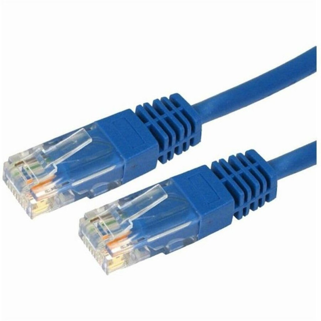 Unshielded stranded twisted pair cable configuration  Easy and reliable network connectivity  Copper-Clad Aluminum (CCA) conductors with 26 AWG wire gauge  25-foot length  RJ-45 Male connectors with EIA/TIA 568B Pinout on both ends  Durable PVC (Polyvinyl Chloride) jacket  Neatly packaged with included 25 ft Cat 6 Patch Cable - Blue  CAT6 - 250 MHz for high-speed data transfer