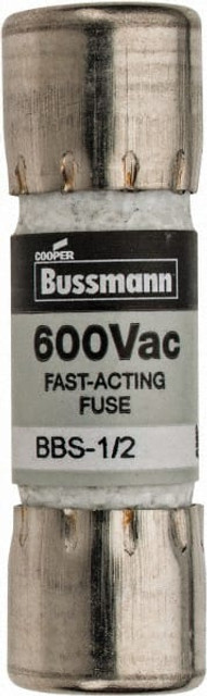 Cooper Bussmann BBS-1/2 Cartridge Fast-Acting Fuse: 0.5 A, 1-3/8" OAL