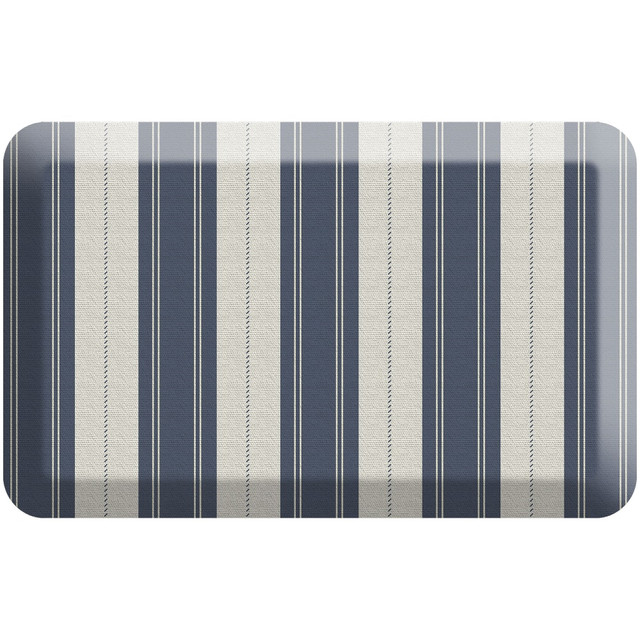 Make sure your feet remain comfortable while sitting or standing for long periods with the GelPro Designer Comfort Polyurethane Anti-Fatigue Floor Mat For Hard Flooring. This anti-fatigue mat is made with premium polyurethane foam to provide all-day cushioning, and the stain- and water-resistant surface helps keep it looking good for years.  Premium polyurethane foam offers a generous thickness. Non-toxic construction is made without plasticizers, phthalates or heavy metals.  Surface is designed to ward off stains and water.  Anti-fatigue mat helps keep you comfortable.  Wipes clean with a damp cloth with mild soap and water.  Striped pattern provides a modern, professional look.