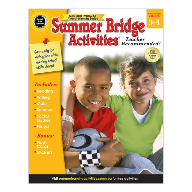 Designed to keep kids mentally and physically sharp while preventing a summer learning gap. Includes daily exercises that are a great way to give your child a head start on the next school year.  Daily 15-minute exercises help provide an edge to give your child a more successful upcoming school year.  Fun activities help ensure children are mentally and physically active during the summer. Kids can learn to set goals, develop character and practice their fitness by exploring outside.  Hands-on exercises can be completed just about anywhere.  Helps prevent summer learning loss, so kids are ready to go when the new school year comes around.  Includes 12 weeks of activities to keep kids busy all summer long.  Designed for students about to enter grade 4.  Activities include reviewing calculating area and using quotation marks and learning new skills, like fractions, similes and metaphors.