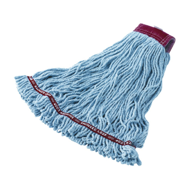Using a commercial-grade mop head helps to remove dirt and liquids from floors efficiently. This durable mop head is constructed to for fast absorbtion of fluids, and its able to withstand washes time and time again.  Able to hold up to 24 oz.  Handles up to 50 launderings.  Looped-end, tailband mop head allows for greater floor coverage.  4-ply, balanced blend of cotton and synthetic yarn for absorbency and strength.  Handle sold separately.