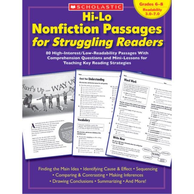 Motivate reluctant readers with this collection of easy-to-read passages  Covers a wide range of high-interest topics. Grouped according to the key reading strategies they reinforce, each reproducible passage comes with test-formatted comprehension and vocabulary questions, as well as writing activities.  A great supplement to your reading program.