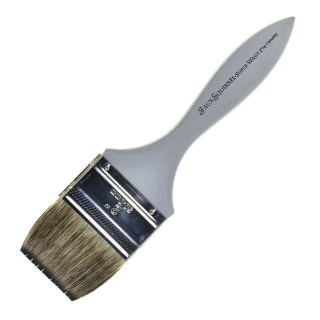 This synthetic brush provides a blend of control and durability  Synthetic squirrel hair is great for watercolor, gouache, oils and acrylics.  A seamless metal ferrule provides durable use.  Silver wooden handle gives a comfortable grip.