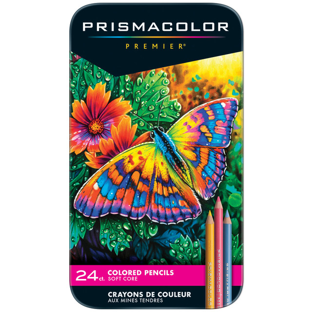 Bring out the soft side of any illustration or art project with Prismacolor Premier Colored Pencils featuring soft cores. Inside the box, you'll find colored pencils featuring creamy cores that are the artist's choice for blending, shading, and layering. Prismacolor pencils have pigments of unmatched quality and leads that are strong enough to be sharpened to a precision point. That means you can effortlessly switch between powerful lines, delicate blends and silky shadowing.  Soft, thick cores are perfect for shading and shadows  Ultra-smooth, even color laydown  Lightfast, richly saturated pigments  Thick, robust leads resist cracking and chipping making them perfect for adult coloring books  Professional pencil set of 24 unique colors provides an attention-grabbing accent to your sketches.  ACMI Certified AP Nontoxic. For detailed information see www.acmiart.org.  Less harsh chemicals - made with fewer harsh chemicals, or safer chemicals than typical alternatives, helping  reduce your use of and exposure to substances that may be more harmful to your health and the environment.