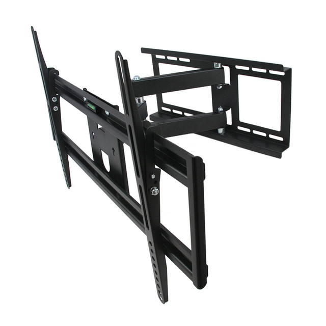With this MegaMounts Full Motion Wall Mount, you can securely mount your 32in to 70in LCD, LED or plasma TV to your wall. Thanks to its swiveling, tilting and articulating design, the wall mount allows you to find a comfortable viewing position from almost anywhere in the room.  Provides sturdy wall-mounted support for your LCD, LED or plasma TV.  Designed for 32in to 70in flat-panel TV weighing up to 100 lb.  Crafted from heavy-gauge aluminum for rugged durability.  Features 180 deg. swivel for optimal viewing.  Tilt adjustment from 0 to -12 deg. makes it easy to adjust the TV for viewing comfort.  Articulating design allows your display to extend up to 16.25in from the wall.  VESA Max hole pattern 600 x 400.  Equipped with a bubble level.  Comes with wall mount, mounting hardware and instruction manual.  Backed by the manufacturers 90-day limited warranty.