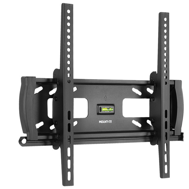 Help ensure that your TV is safety and securely mounted in your home, school or business space with help from this wall mount. The Mount-It! MI-2244T Anti-Theft TV Mount features a sliding bar that can accept a padlock. The mount works with TVs up to 55in and weighing up to 99 lb.  Screen Size: 23in - 55in  Screen Tilt: -15 deg., +10 deg.  Weight Capacity: 99 lbs  UL Certified: Yes