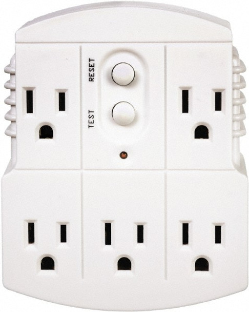 Tower 30440003 5 Outlets, 125 Volt, 15 Amp, White, GFCI 5b Outlet Adapter