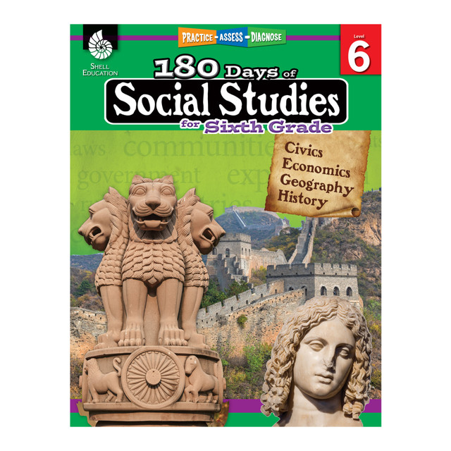 Filled with grade-appropriate content on core social studies disciplines, this product provides students with daily lessons that are engaging and fun. Assessment questions help ensure that kids are on the right track.  Includes topics from the 4 core social studies disciplines: geography, economics, civics and history.  Each week focuses on a grade-appropriate topic from one of the 4 disciplines.  Multiple-choice questions, text-dependent questions and document-based assessments help keep students on track.  Designed for students in grade 6.