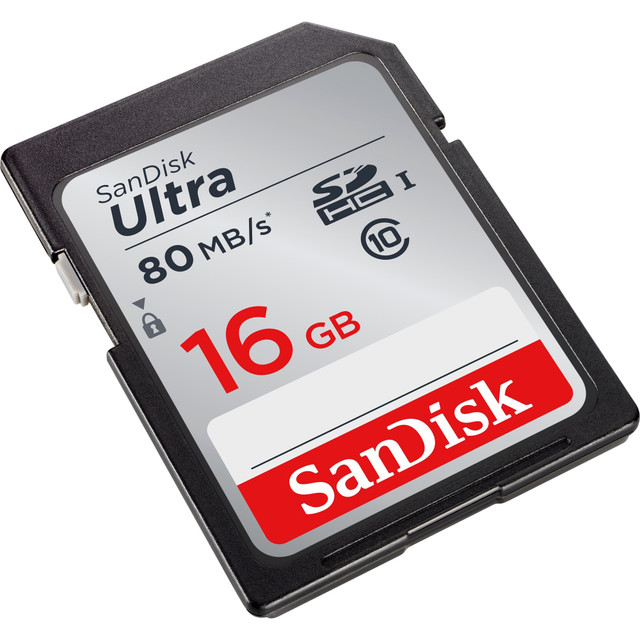 Great for capturing Full HD videos. SanDisk Ultra UHS-I memory cards have Class 10 speed ratings for recording Full HD (1080p) videos. Enjoy smooth video recording performance whether you are recording a family get-together, sporting event, or school play.  Durable design for use in extreme environments. SanDisk Ultra UHS-I memory cards are shockproof, temperature-proof, waterproof, X-ray-proof, so you can enjoy your adventures without worrying about the durability of your memory card.  Faster than before. Store lots of photos and Full HD videos - and transfer them quickly to your computer - using SanDisk Ultra UHS-I memory cards. Great for compact-to-midrange point-and-shoot digital cameras and camcorders, these memory cards offer read speeds of up to 80 MB/s, allowing you to take pictures and transfer files quickly. SanDisk Ultra UHS-I memory cards come with up to plenty of storage and are resistant to water, extreme temperatures, X-rays, and shocks. A label allows you to note whats on the card for easy identification.  Plenty of storage space. SanDisk Ultra UHS-I memory cards come with a high data storage capacity, allowing you to take lots of photos and videos before having to change the card or transfer the files to your computer.