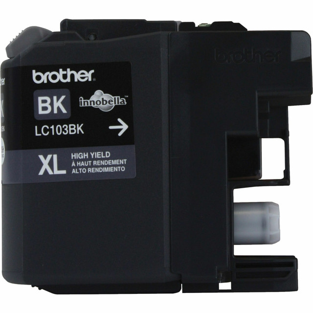 Compatible Brother models: DCP : DCP-J152W.   MFC : MFC-J245, MFC-J285DW, MFC-J450DW, MFC-J470DW, MFC-J475DW, MFC-J650DW, MFC-J870DW, MFC-J875DW, MFC-J4310DW, MFC-J4410DW, MFC-J4510DW, MFC-J4610DW, MFC-J4710DW, MFC-J6520DW, MFC-J6720DW, MFC-J6920DW.  .    Brother offers an environmentally responsible way for customers to dispose of Brother Genuine cartridges.  Professional inkjet print quality you can consistently rely on for 600 pages*.  Intelligently engineered to work in seamless unison with your Brother printer.  Brother Genuine ink produces rich, vibrant prints that withstand the test of time.  Brother Genuine Innobella LC103BK High Yield Black Ink Cartridge.  Helps Avoid Waste - Designed for extended use, helping reduce or eliminate material use and potentially save money.  Recycling solution - designed to encourage recycling, helping you divert materials from landfill.