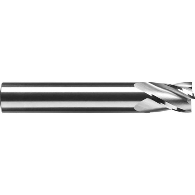RobbJack S1-401-12 Square End Mill: 3/8'' Dia, 5/8'' LOC, 3/8'' Shank Dia, 2-1/2'' OAL, 4 Flutes, Solid Carbide