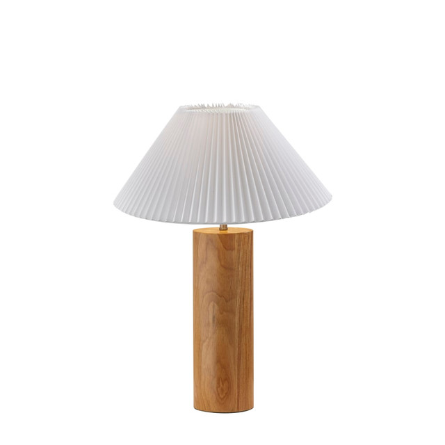 The Adesso Marta Table Lamp is a stylish lighting option for your living room, bedside table or anywhere else soft light is desired. Control illumination with a twist of the rotary socket switch. The weighted wood base offers lasting stability.  Weighted wood base stabilizes lamp.  Pleated fabric shade provides soft light.  Control power with the On/Off rotary socket switch.  Suitable for up to 100W bulbs.  Pair with other Marta Collection lamps (sold separately) for a cohesive setup.  Save time - no assembly required.  Backed by the manufacturers 1-year limited warranty.
