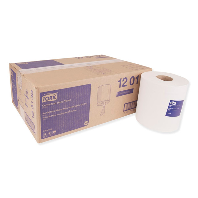 Stock your business restroom with these Tork Centerfeed Hand Towels. The high-capacity rolls help reduce maintenance time and are useful for almost any professional environment.  1-ply paper provides ideal absorbency.  High quantity rolls help reduce refills.  Designed for 1-at-a-time service to reduce contamination and waste.