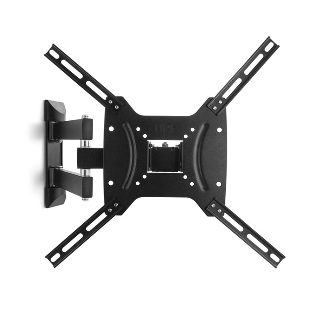 With this MegaMounts Full Motion Single-Stud Wall Mount, you can find the ideal viewing position thanks to the extending, swiveling and tilting design. The wall mount is built to hold most LCD, LED and plasma displays from 26in to 55in weighing up to 77 lbs.  Provides sturdy wall-mounted support for your LCD, LED or plasma TV.  Designed for 26in to 55in flat-panel TV weighing up to 77 lb.  Crafted from heavy-gauge aluminum for rugged durability.  Features 180 deg. swivel for optimal viewing.  Tilt adjustment from 0 to -12 deg. makes it easy to adjust the TV for viewing comfort.  Allows your display to extend from 3.54in to 17.5in from the wall.  VESA Max hole pattern 400 x 400.  Boasts a single-stud mounting design.  Comes with wall mount, mounting hardware and instruction manual.  Backed by the manufacturers 90-day limited warranty.