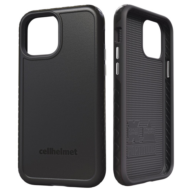 Protect your phone while on the go with a cellhelmet Fortitude Series Case. Its designed with a hard outer layer and a shock-absorbent TPU interior to absorb accidental drops and falls.  Made with a dual-layer hard outer shell and inner shock-absorbent TPU that protects against hard drops and everyday impacts.  Pyramid Protect and Cross Diffuse drop-protect technologies provide edge-to-edge protection and support to the back of the device to keep it safe from heavy hits and overheating.  Slim design offers secure handling.  Compatible with the iPhone 12/12 Pro.
