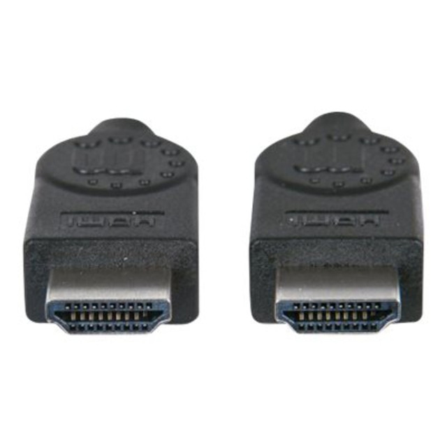 HDMI has become the standard digital connection, delivering the highest-quality audio and video signal over a single cable. Manhattan High Speed HDMI Cables are designed and carefully constructed to meet the evolving needs of the high-definition marketplace. Manhattan High Speed HDMI Shielded Cables provide 1080p resolution and a bandwidth of 10.2 Gigabits per second at 340 MHz. These high-quality cables provide high-definition video and multichannel, digital audio with increased performance characteristics, greater accuracy and expanded features.