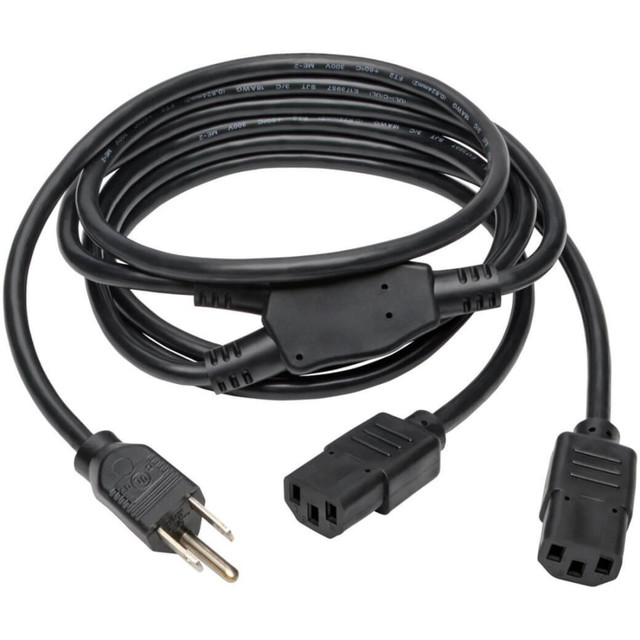 High compatibility. With compatibility for PCs and featuring both NEMA 5-15P and dual IEC 60320 C13 connectors, this cable supports a wide range of devices, ensuring you can power multiple devices with a single outlet.  Flexible design. The Y Splitter Power Cable is designed with a flexible PVC jacket, ensuring durability and ease of use in tight spaces, making it a suitable solution for managing power distribution efficiently.  Safety standards. Adhering to RoHS, UL, and cUL standards, the Y Splitter Power Cable provides safety and reliability, offering peace of mind in any setup.