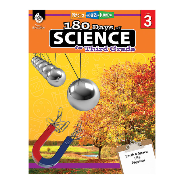 Packed with content exploring the sciences and engineering, this workbook offers students a wealth of knowledge on core ideas. Twelve-week units focus more closely on different aspects, providing students with a broad overview of each topic.  Improve your knowledge of scientific practices with fun and quick daily practice activities.  Filled with multiple-choice questions, constructed response questions, scenarios, scientific data and daily practice.  Three 12-week units each focus on a different strand of science, including physical, life and Earth and space.  Each week concentrates on a grade-appropriate topic within the strand. These easy-to-use workbooks are great for use in the classroom or at home.  Designed for students in grade 3.