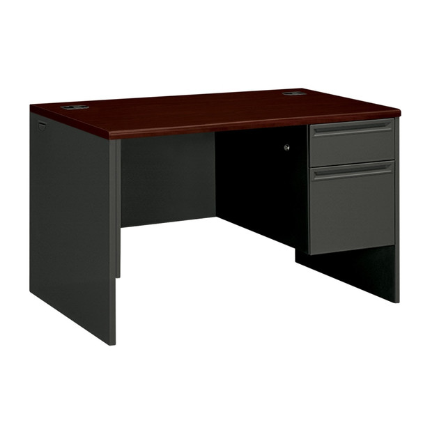 For a sturdy desking that will stand the test of time, the HON 38000 Series desk is the perfect solution.  This HON pedestal desk return provides additional desktop and drawer space, so you can spread out and stay organized.  Wire ports and channels for neat cable management. Connect wires through or between desks, keeping them under control without "webbing."  High-sided file drawers readily accept hanging folders. Hassle-free cabinetry means you wonT have to purchase hang rails to accommodate your hanging files.  Recessed drawer pulls donT protrude - wonT catch onto clothing.  Level 2 certified as sustainable based on multiple environmental and/or social attributes.  Greener choice - contains 30% recycled content with 17% postconsumer recycled content.  SCS Indoor Advantage Gold certified - meets strict indoor air quality guidelines. Ranked in two tiers: Certified and Gold.  BIFMA level 2 certified - reduced impact from multiple eco-attributes and/or social attributes. Ranked in three tiers: level 1, 2, or 3.  Tested to meet ANSI/BIFMA Performance Standards - Manufacturer testing has been conducted on this product to meet specific performance requirements and safety standards set forth by the American National Standards Institute (ANSI) and the Business and Institutional Furniture Manufacturers.  This product is heavy and/or oversized and may need more than one person to handle.  Less harsh chemicals - made with fewer harsh chemicals, or safer chemicals than typical alternatives, helping  reduce your use of and exposure to substances that may be more harmful to your health and the environment.  Contains Recycled Content - See Specs for Details.