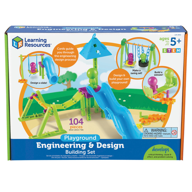 Promoting STEM fields in young children can help encourage them to pursue math and science classes later on in life. This fun kit allows kids to design and build their own creations, so they can explore their interest in engineering.  Fun way for young learners to show an interest in design and engineering.  Kids can create a twisty slide, swing set, see-saw and other playground equipment.  104-piece set includes 10 double-sided challenge cards and reproducible worksheets.  For students in kindergarten to grade 4.