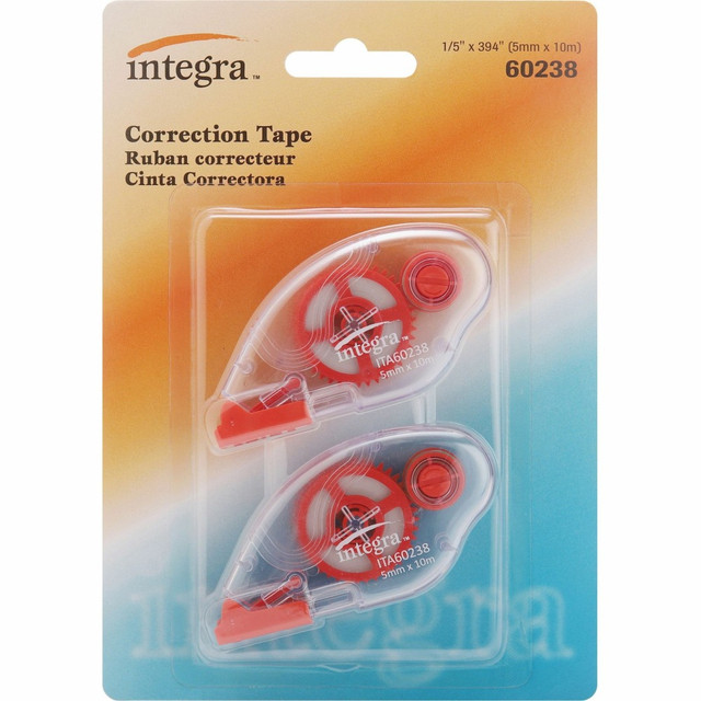 Correction tape provides fast, accurate and dry correction. Write, type or draw on the correction tape immediately. Transparent case shows remaining tape. Dispenser is nonrefillable.    Monitor tape level through transparent case  Type, write or draw on tape immediately  For quick corrections  Easy-to-manage design for accuracy