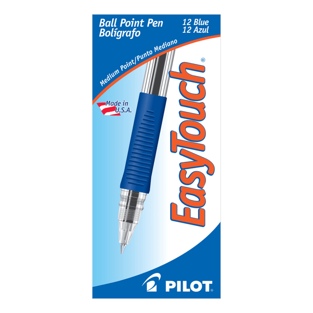 Extended client calls and lectures can cause your hand to feel fatigued as you try to keep up with the flow of information. These Pilot pens are made with a cushioned grip and lightweight design to help make sure your hand is relaxed and comfortable, even at the end of a long day.  EasyTouch pens provide writing comfort by means of the form-fitting rubber grips and can be refilled for continued use.  Quick-drying ink provides an exceptional writing experience.  Rubber grip is lightweight and comfortable.  Translucent barrel offers a visible ink supply so you can monitor the ink level.  Refillable pens with blue ink are great for everyday writing needs.  Refillable - designed to be used repeatedly, helping you avoid single-use disposables and potentially save money.
