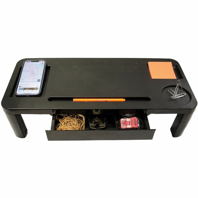 Ergonomic feature for maximum productivity  Comes in black color for a sophisticated and dazzling look  Made with durable and sturdy plastic  Maximizes viewing comfort with perfect positioning