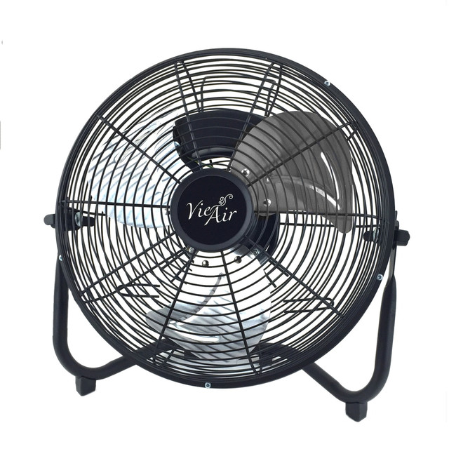 Turn on this Vie Air 18in Floor Fan to stay cool on hot days. The high-velocity fan boasts 3 speeds to choose from and the tilting body lets you direct the air where you need it most.  Choose the speed setting that"s right for you. 3 speeds offer 3 levels of cooling to match the heat of the day.  Tilting body lets you direct the airflow where you need it most.  Metal construction offers rugged durability.  6ft cord provides a comfortable reach to a nearby outlet.  Backed by the manufacturers 30-day limited warranty.